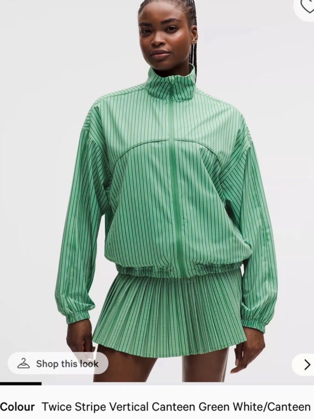 💚NWT SET Lululemon Canteen Green Knife Pleat Skirt & UV protective Jacket 💚
